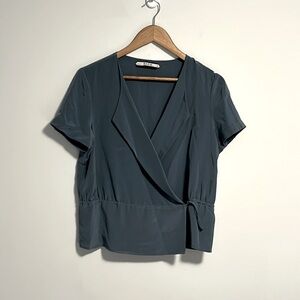 Thomas PINK silk wrap shirt, size 10, 100% silk